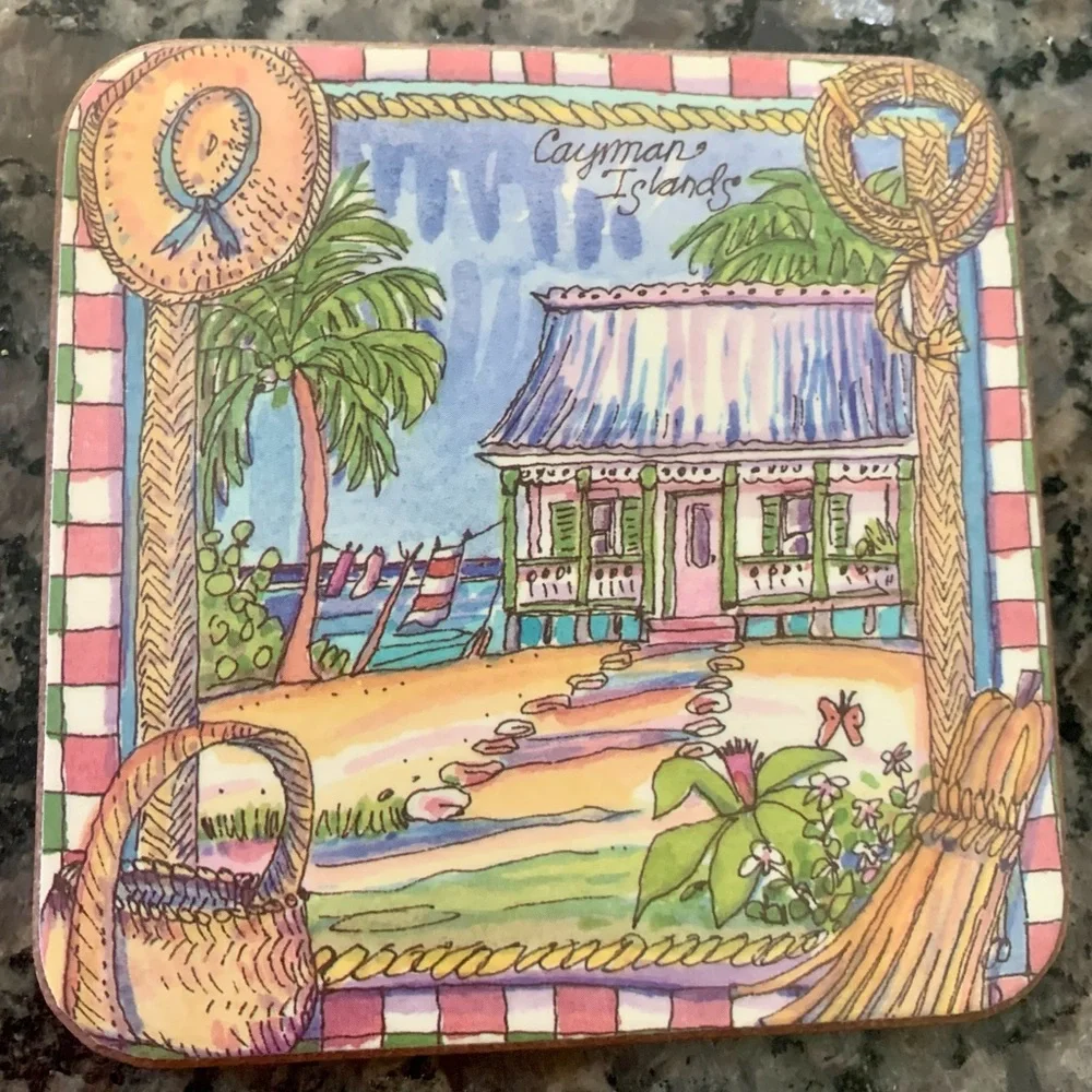 Vtg Pimpernel Caribbean Collection Set of 4 Coasters Cayman Islands